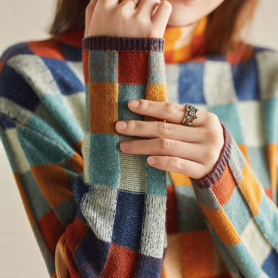 Ravelyn | Cashmere patchwork turtleneck Sweater