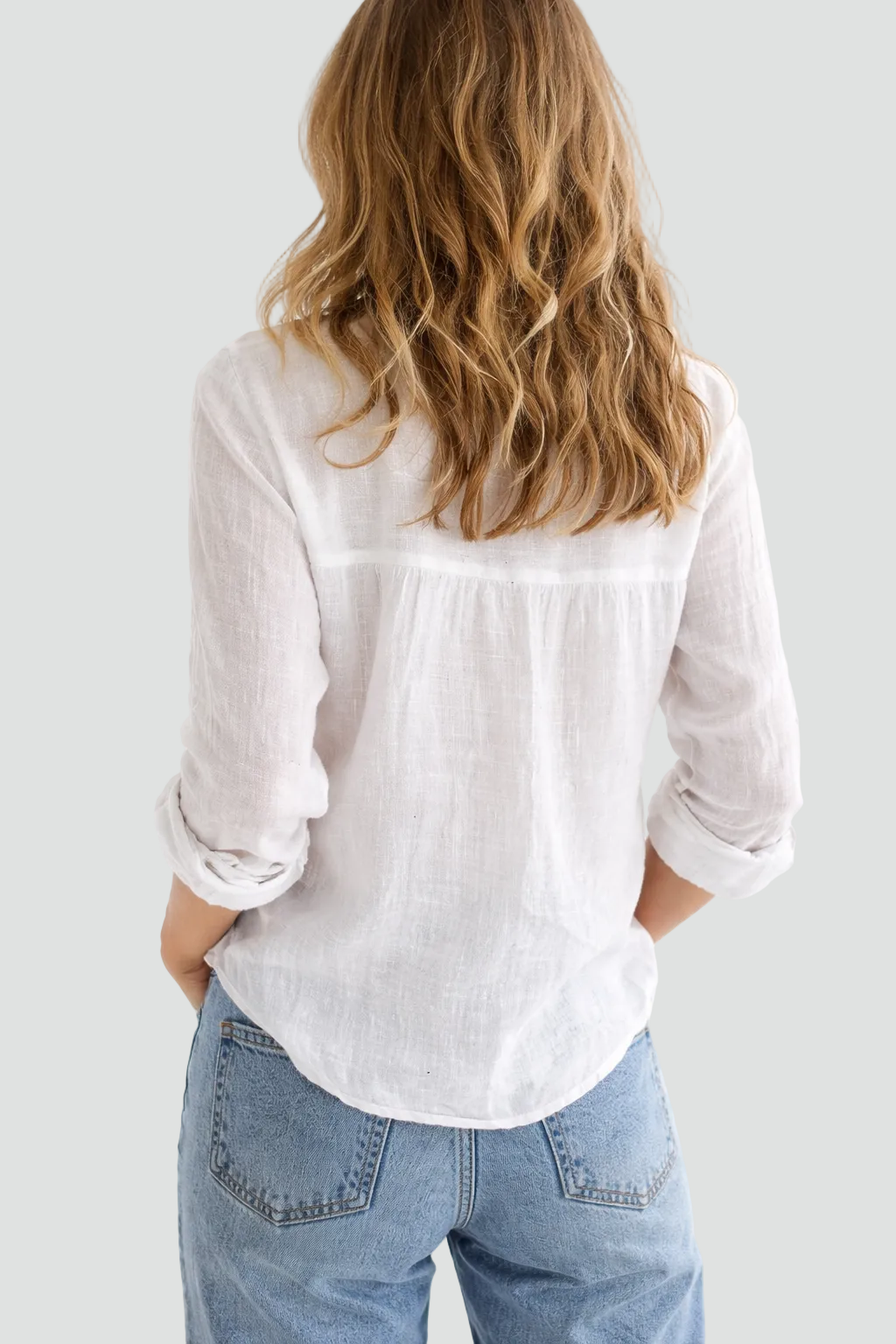 Linen Button-Down Blouse for Women
