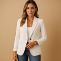Classic Fitted Blazer with Single Button and Flap Pockets