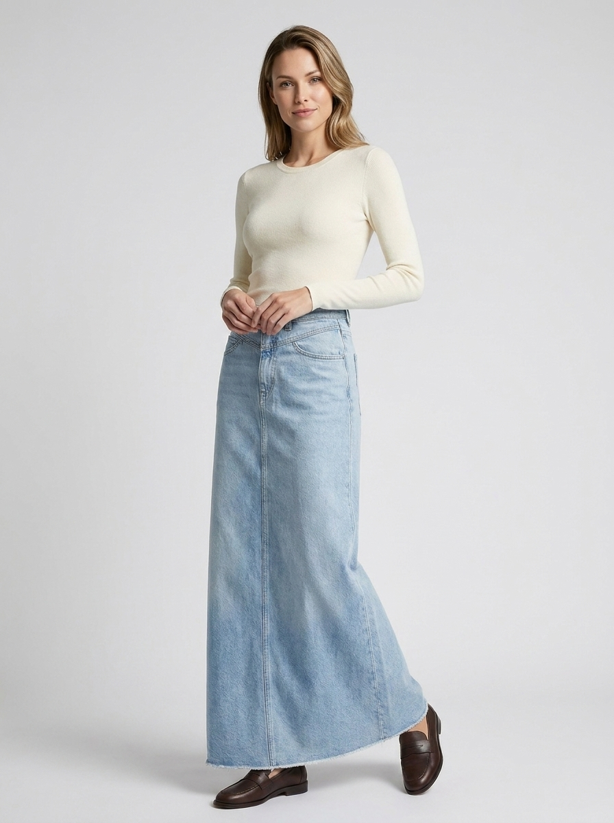 Alzbeta | Long Denim Maxi Skirt for Women