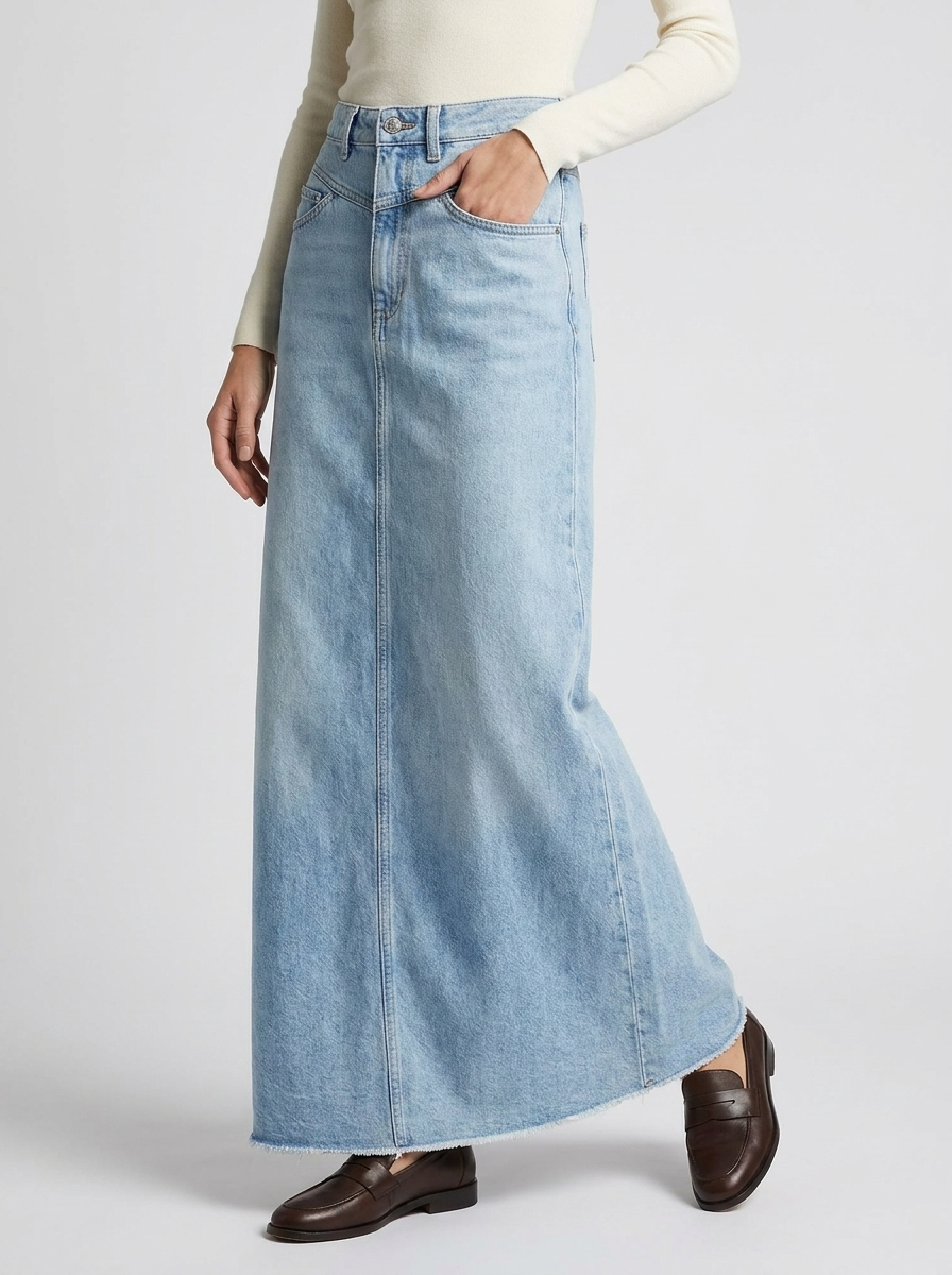 Alzbeta | Long Denim Maxi Skirt for Women