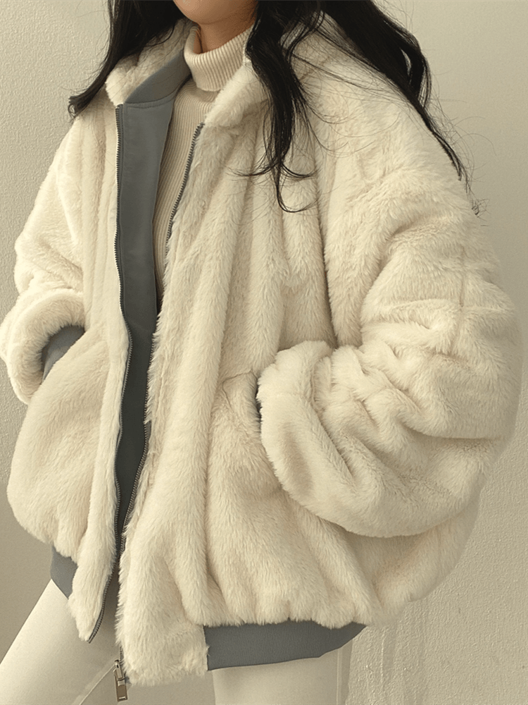Luna | Reversible Teddy Bomber Jacket