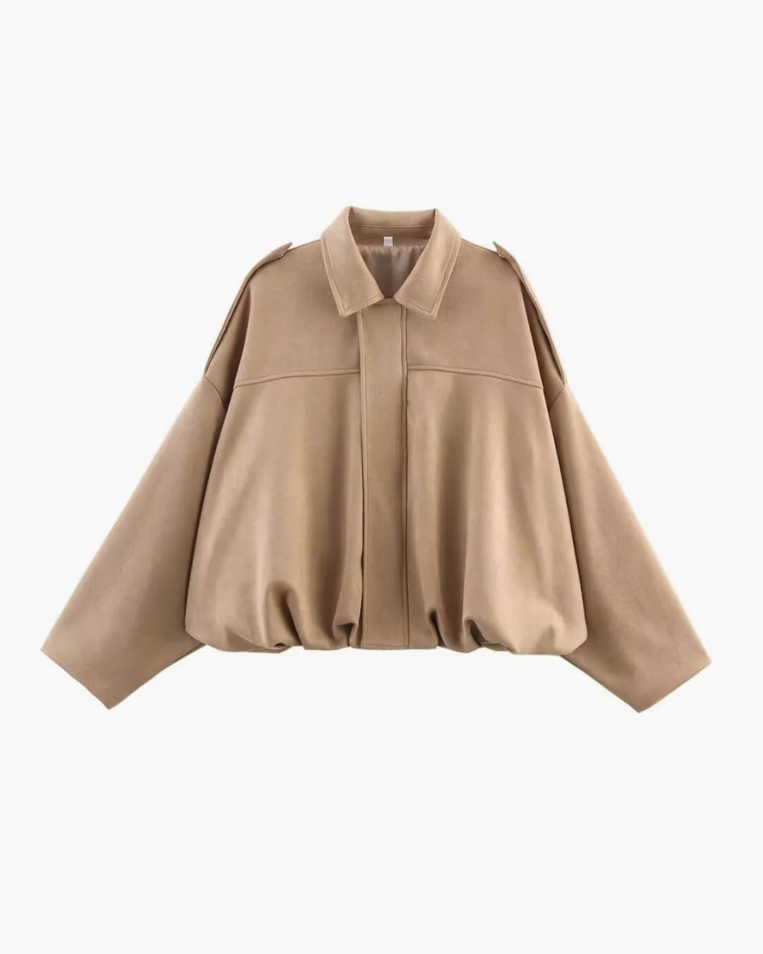 Faux Suede Collared Bomber Jacket for Women